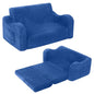 MOMCAYWEX Kids Sofa, 2-in-1 Flip-Out Foam Couch, Soft Play Lounge Chair for Toddlers and Children, Extra Wide, Sky Blue - color: Sky Blue, size: Large