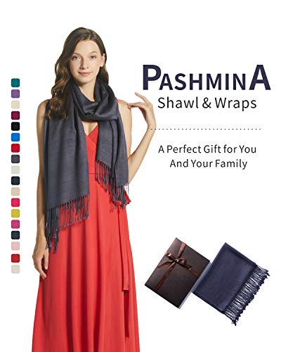 EURKEA Women's Scarf Pashmina Silky Soft Shawls Wraps Stole for Evening, Wedding and Gift - color: Charcoal