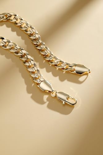 Bracelet for Women 14K Gold Plated Dainty Chain Simple Jewelry - style: Cuban Link Chain