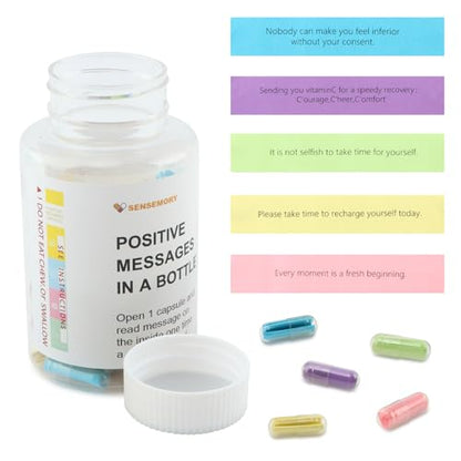 50 Positive Messages in a Bottle,Positive Affirmations Card,Self Care Kit Mediation,Stress Relief Gifts for Women Men Birthday Unique,Back To School Gift For Teachers