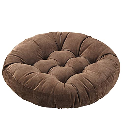 Tiita Outdoor Cushions Square Floor Pillow Thicken Tufted Seat Pad Large Floor Cushion for Yoga Meditation Living Room - color: Round|coffee, size: 1 Count (Pack of 1)