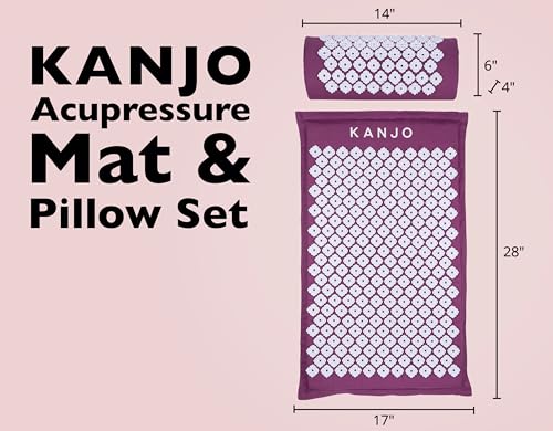 Acupressure Mat and Pillow Set for Back Pain Relief & Neck Pain Relief, with Pressure Points for Muscle Pain Relief with Travel Bag - Amethyst