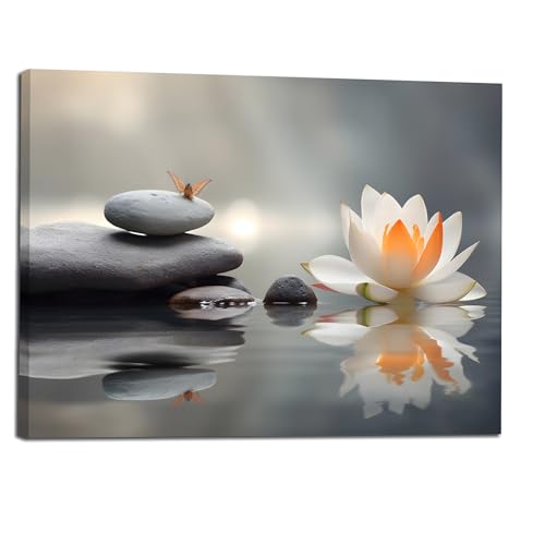 LAIART Lotus Zen Canvas Print Wall Art Modern Artwork Wall Decor - color: ZEN-2, size: 16"L x 24"W