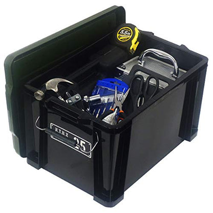 アステージ JEJ Astage Storage Box [X Series NT Box #25], Black Green, Disaster Prevention, Width 11.6 x Depth 17.3 x Height 10.2 inches (29.5 x 44 x 26 cm), Made in Japan, Stacked