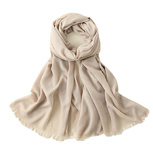 Jeelow Solid Color Scarf Wrap Shawl for Women Men – Soft Lightweight Head Scarf, All Season, Travel Beach Office Daily Wear - color: Coffee