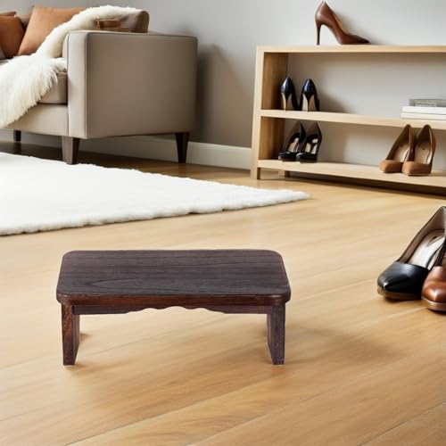 Outanaya Meditation Stool Wooden Kneeling Bench Solid Wood Prayer Bench Non-Folding Zen Sitting Stool for Home Temple Meditation and Prayer Sessions