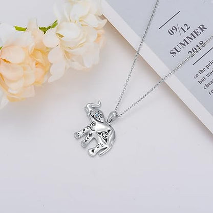 Evil Eye Necklace for Women 925 Sterling Silver, Protection Necklace with Blue Evil Eye Charm, Evil Eye/Lotus Pendant Jewelry, Birthday Christmas Gifts for Her - style: Celtic Elephant with Evil Eye Necklacse