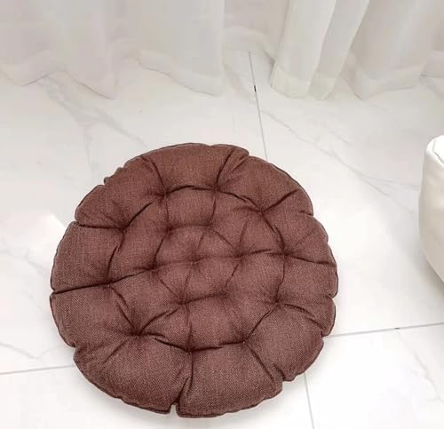 Solid Color Floor Cushion,Large Linen Tatami Floor Pillow,Japanese Round Futon,Thicken Tufted Cotton Seat Cushion,Yoga Meditation Cushion Balcony Outdoor(Size:75x75cm(30x30inch),Color:E) - color: E, size: 75x75cm(30x30inch)