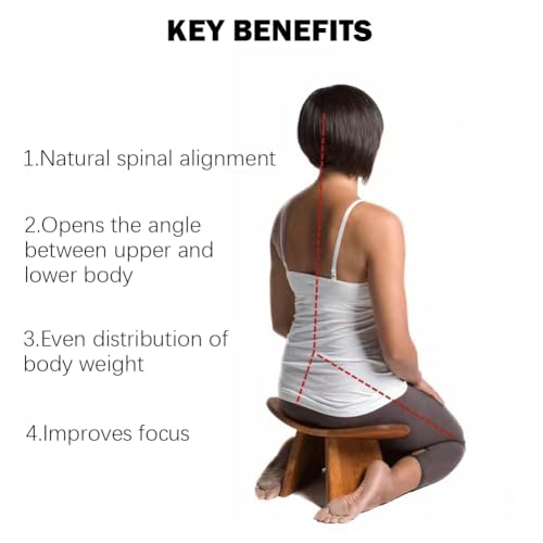 Wooden Meditation Stool, Portable Yoga Aid Stool, Ergonomic Kneeling Stool, Home Meditation Chair, Multiple, Walnut l - color: Walnut L