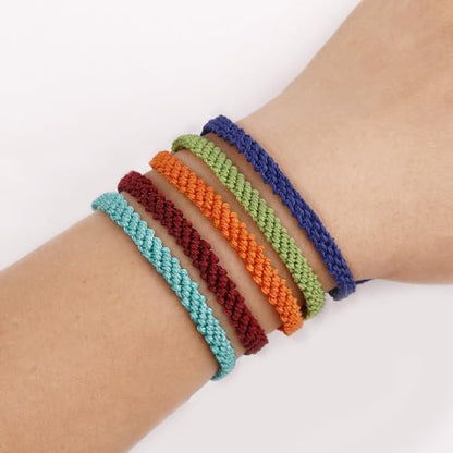 Handmade Braided String Rope Bracelets Simple Adjustable Woven Bracelet Tibetan Buddhist Protection Good Luck Kabbalah Amulet String Boho Summer Surfer Bracelets Waterproof Anklets