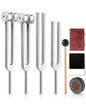 Tuning Forks for Healing Set-128Hz, 136.1Hz, 256Hz, 384Hz Weighted & Unweighted with Activator & Pouch-Complete Sound Therapy Kit for Chakra Balancing, Yoga, Meditation, Stress Relief & Energy Healing