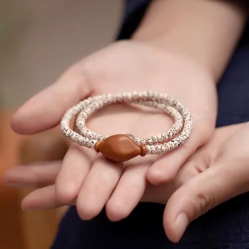 Natural Star Moon Bodhi Bracelet for Women Men Double-loop Winding Star Moon Bead Bracelet Meditatioon Healing Anxiety Relief Energy Buddha Bead Bracelets Birthday Gift - color: Bodhi 73