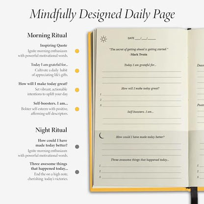 The Original Gratitude Journal 2026 with Inspiring Quotes & Mindful Prompts for Happiness and Positive Mindset - Notebook for Affirmation, Reflection & Optimism - Premium Hardcover Yellow - color: Sunshine Yellow