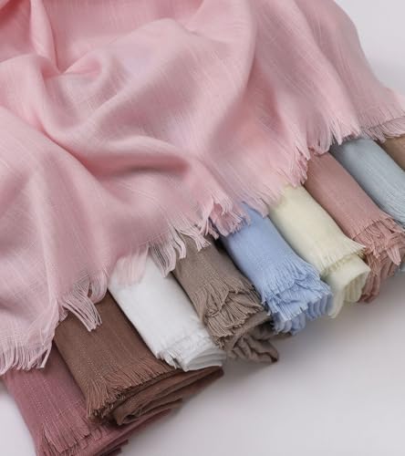 Women's Cotton Scarves Lady Light Soft Fashion Solid Scarf Wrap Shawl - color: Sweet Potato Purple 11