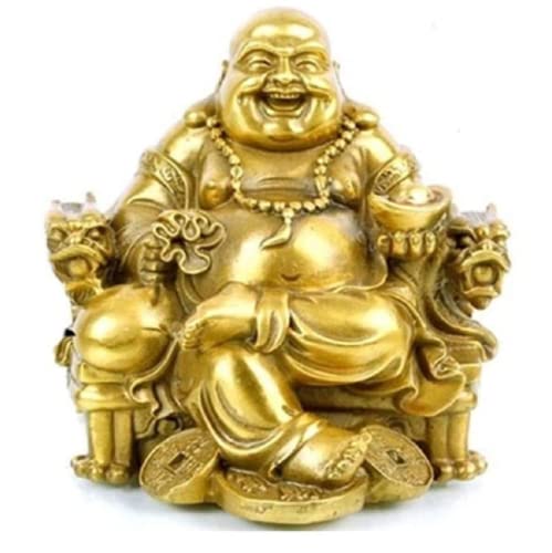Fengshui Decor Laughing Buddha Statue for Lucky & Happiness, God of Wealth Statue,Brass Buddhist Statues and Sculptures Home Decor Congratulatory Gifts (X-Large) - size: X-Large