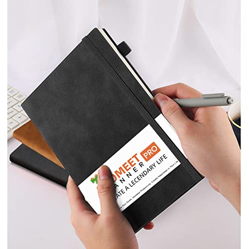 Lined Journal Notebook, 200 Pages, Leather Hardcover Notebooks, A5 College Ruled Thick Classic with Pen Loop Notebook Journals for Writing, for Women Men Office School, 5.75'' X 8.38'', Black - color: Black