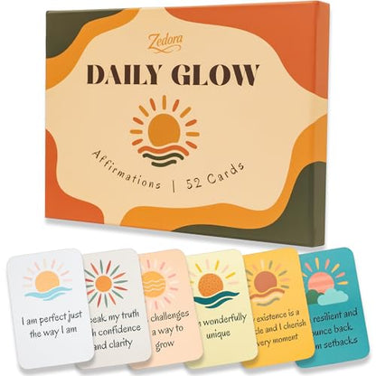 Daily Glow Affirmation Cards – Daily Positivity & Self-Care Deck - color: Affirmations Cards