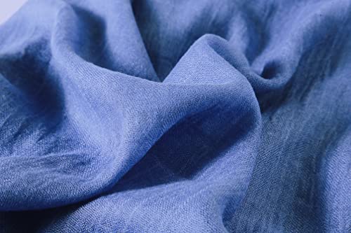 Jeelow Solid Color Scarf Wrap Shawl for Women Men – Soft Lightweight Head Scarf, All Season, Travel Beach Office Daily Wear - color: Azure Navy