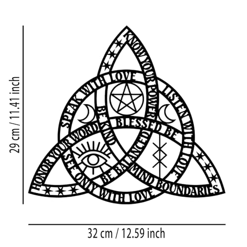 Celtic Rope Knot Metal Wall Decor - Infinity Symbol Triquetra Knot Room Decor Wall Art Home Decor for Living Room, Bedroom, Dining Room, Office (Black)