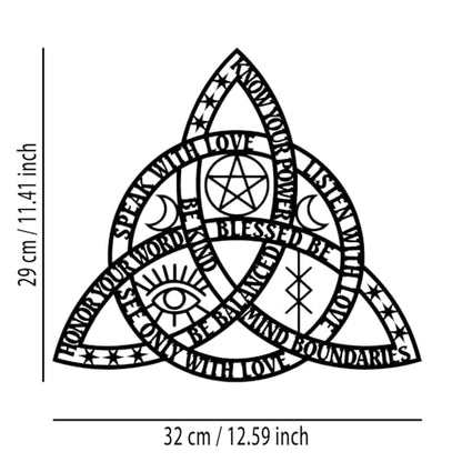 Celtic Rope Knot Metal Wall Decor - Infinity Symbol Triquetra Knot Room Decor Wall Art Home Decor for Living Room, Bedroom, Dining Room, Office (Black)