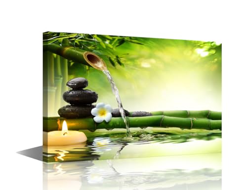 1Pc Framed Zen Stones Spa Canvas Wall Art Spa Stones in Garden with Flow Water Picture Wall Decor Modern Spiritual Poster Print Artwork for Meditation Room Home Decor 12x18 inch - color: Artwork 04, size: 18x12 in