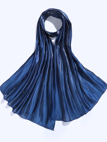 Geyoga Women's Scarf Shawls and Wraps for Evening Dress Fashion Scarf for Wedding Bridesmaid Ramadan Gifts - color: Dark Blue