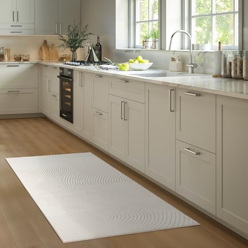 Abani Neutral Beige Area Rug | 3' x 6' Tan Geometric Carpet with Zen Circle Pattern | Washable Rugs for Living Room, Bedroom, Office - color: Beige, size: 2'6" x 6' (Rectangular)