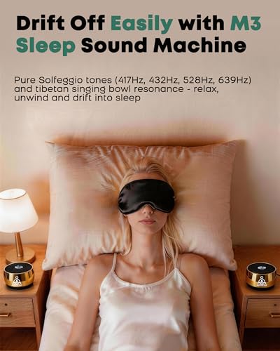 M3 Zen Frequency Sound Machine | Portable Meditation Chime for Deep Calm, Anxiety Relief & Sleep Aid | Screen-Free Alternative to Kinetic Sand Art | Includes Carry Bag - color: Gold