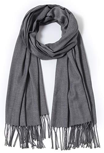 Cindy & Wendy Pashmina Shawls and Wraps Scarf for Women Soft Large Winter Shawl for Evening Dress Wedding Party - color: Heather Grey