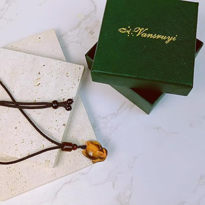 Crystal Pendant Necklaces Healing love Women's Men's choker Obsidian Tiger eye White Crystal Black Gold waterproof dainty Charm stackable statement Cute Stone necklace Unisex - style: Crystal Pendant TigerBFox