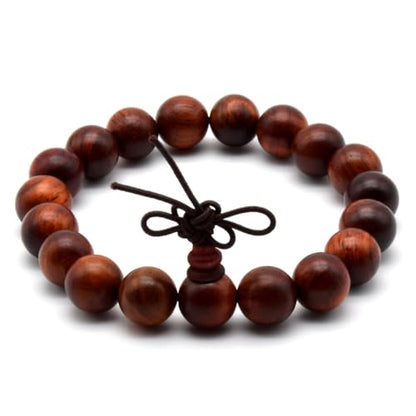 Zen Dear Unisex Natural Rosewood Prayer Beads Buddha Buddhist Prayer Meditation Mala Necklace Bracelet - style: 10mm 19 beads