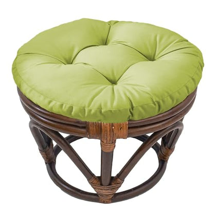 Futon Seat Cushion, Overstuffed Round Tatami Indoor Outdoor Seat Pads Chair Pad, Solid Color Footstool Cushion, not Include Chairs(18inch) (Light Green) - color: Light Green