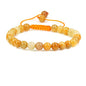 Keleny Natural Gemtone 6mm Round Beads Crystal Adjustable Braided Macrame Tassels Bracelets Unisex - color: Multicolor Yellow Quartzite