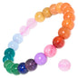 8mm Natural Gemstone Stretch Bracelet, Handmade Unisex Crystal Bracelets for Meditation, Yoga, Spiritual Healing & Positive Energy - color: 7 Chakra