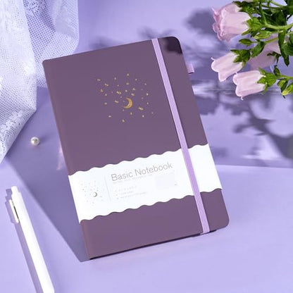 CAGIE Purple Journal Notebook for Women Girls 192 Lined Journaling Notebooks Hardcover Journals for Writing Work - color: 02 Light Purple