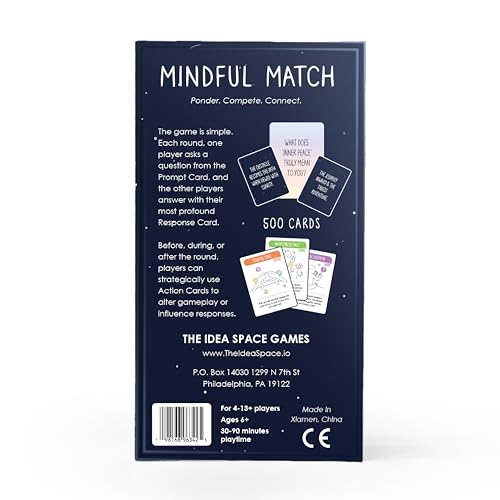 BEST Mindful Match | 500 Card Game for Adults, Teens, & Kids | Fun Family Party Game | Board Games for Adults | Mindfulness Conversation Cards | Couple Gifts | Ice Breaker for Date Night & Game Night