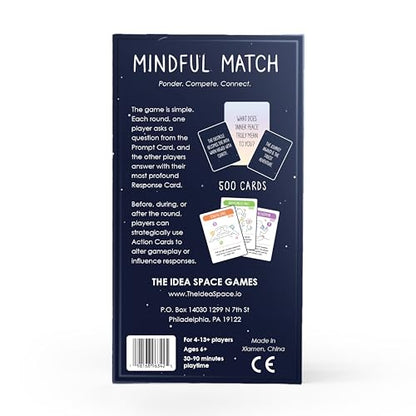 BEST Mindful Match | 500 Card Game for Adults, Teens, & Kids | Fun Family Party Game | Board Games for Adults | Mindfulness Conversation Cards | Couple Gifts | Ice Breaker for Date Night & Game Night