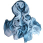 Cotton Silk Scarf Elegant Soft Wraps Color Shade Scarves for Women - color: Gradient - Light Blue