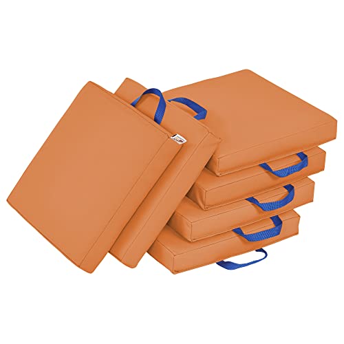 ECR4Kids SoftZone Floor Cushions, Square, Flexible Seating, Orange, 6-Piece - color: Orange