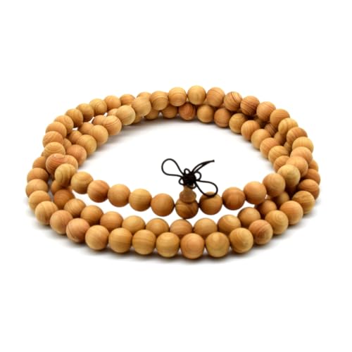 Zen Dear Unisex Thuja Sutchuenensis Wood Beads Wooden Bracelet Necklace Prayer Mala Wristband Bracelet - style: 10mm 108 Beads