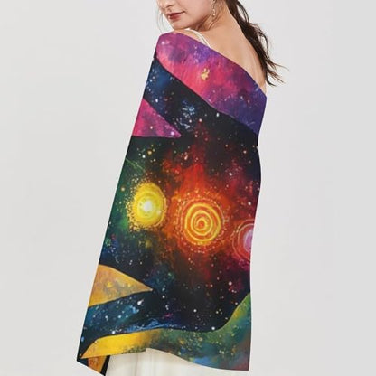 Meditating Cosmic Psychedelic Classic Scarf Soft Shawl Wraps for Women Warm Winter Accessories