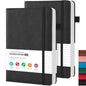 2 Pack Lined Journal Notebook, A5 (5.7"x8.4") Journaling Notebooks for Women Men Writing Work, Black Leather Hardcover, 160 Pages, 100GSM Paper, Daily Journal College Ruled, School Office Supplies - color: Black