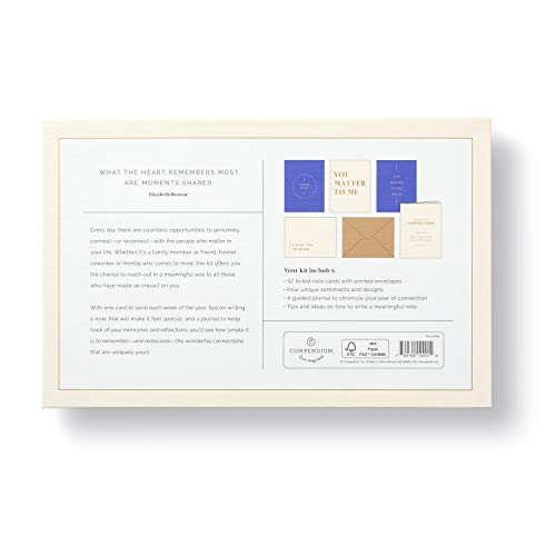 A Year of Connection Card Kit by Compendium - A Boxed Note Card Kit to Inspire 52 Weeks of Meaningful Moments - color: Cream & Blue: A Year of Connection
