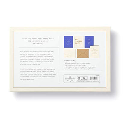 A Year of Connection Card Kit by Compendium - A Boxed Note Card Kit to Inspire 52 Weeks of Meaningful Moments - color: Cream & Blue: A Year of Connection