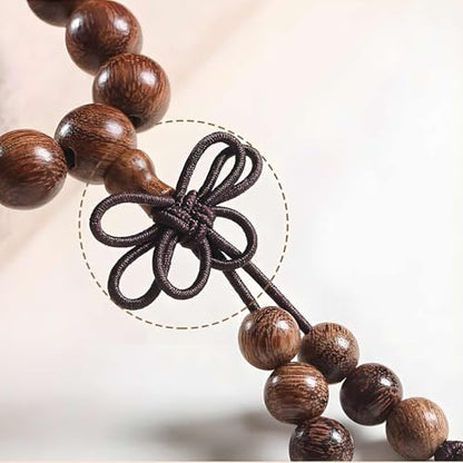 Zen Dear Unisex Natural Silkwood Tibetan Buddhism Meditation Prayer Bead Necklace Japa Mala Beads Bracelets - style: 6mm 108 Beads