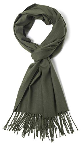 Cindy & Wendy Pashmina Shawls and Wraps Scarf for Women Soft Large Winter Shawl for Evening Dress Wedding Party - color: Olive