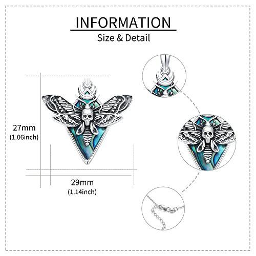 Sterling Silver Cute Animal Pendant Necklace Fox/Snake/Unicorn/Owl on Moon/Rabbit/Horse Necklace Jewelry for Women Mom Sister - style: moth