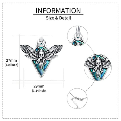 Sterling Silver Cute Animal Pendant Necklace Fox/Snake/Unicorn/Owl on Moon/Rabbit/Horse Necklace Jewelry for Women Mom Sister - style: moth