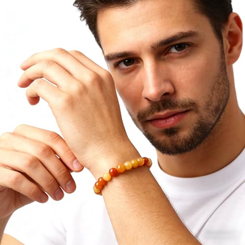 Handmade Stretch Elastic Bracelet Natural Stone Crystal Healing Power Energy Gifts for Reiki Nature's Beauty and Spiritual Essence Unisex 6mm - color: Red Adventurine