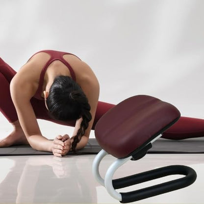 Menolana Meditation Bench Kneeling Stool Gift Adjustable Height Prayer Seiza Chair for Travel Floor Seating Practice Mindfulness Yoga, Deep Red - color: Deep Red
